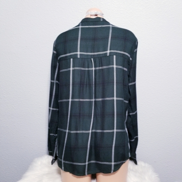 Sanctuary womens green ruffle print shirt top blouse MEDIUM - Picture 3 of 6